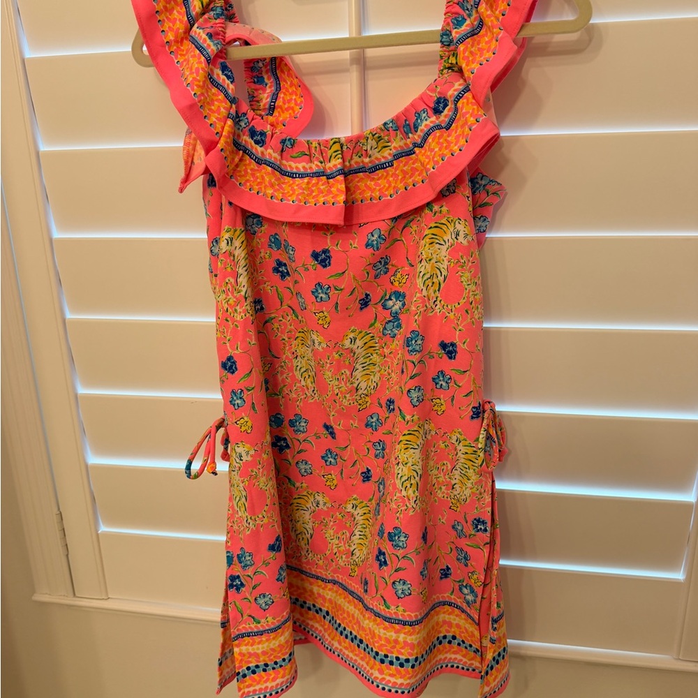 Lilly Pulitzer Pink Coral Floral Ruffle Sundress